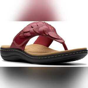 (W-4429) Clarks Women's Laurieann Palm Flip-Flop Sz 7.5W